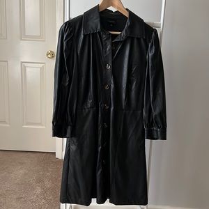 Black faux leather dress